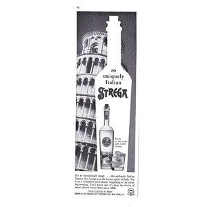 Italian Straega Liqueur Italy 1960s Vintage Print Ad 9 inch Tall